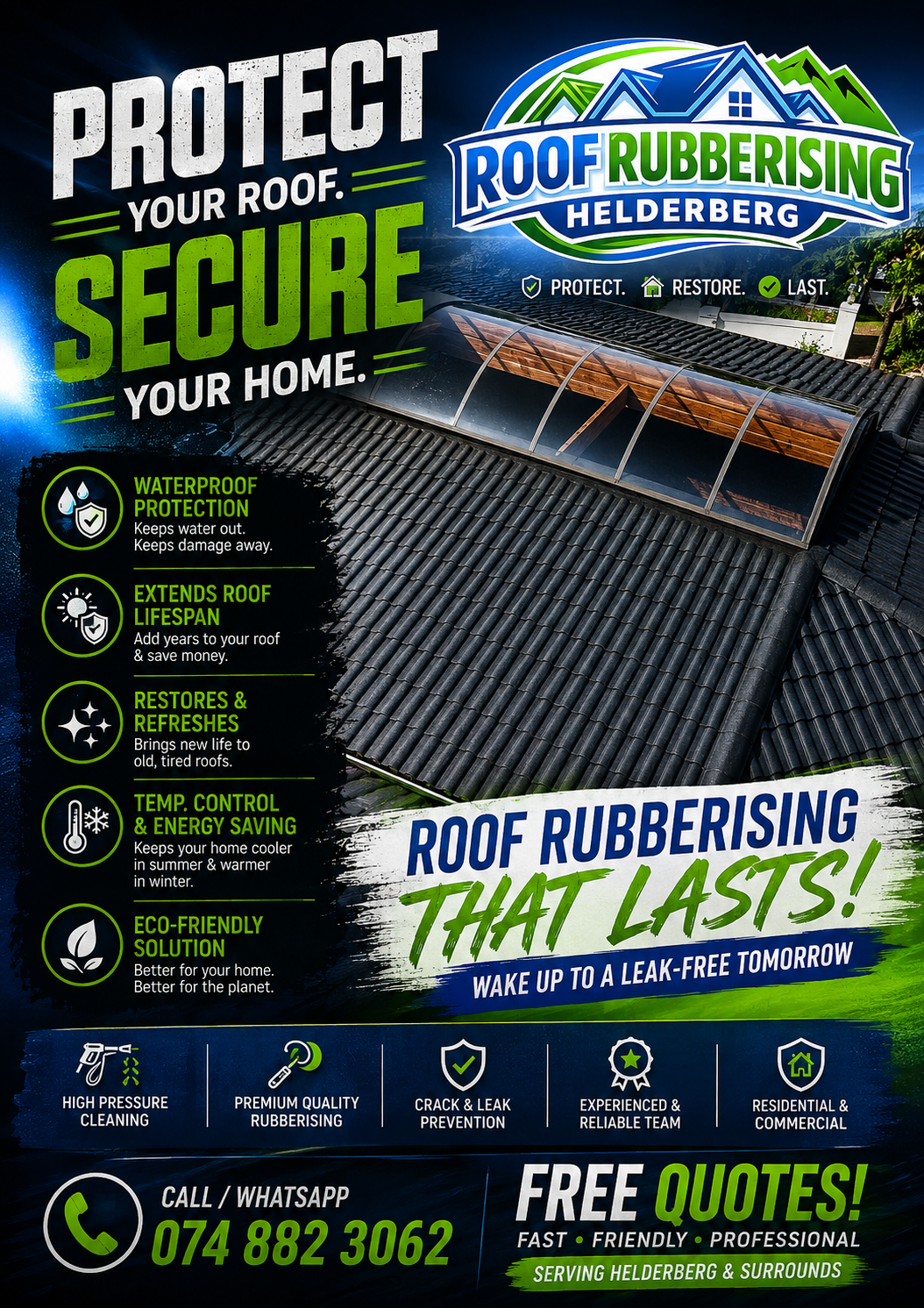Roof rubberising service